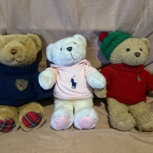 Polo by Ralph Lauren Stuffed Bears - Navy, Pink, Red